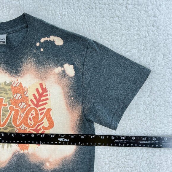 Houston Astros Custom 1 of 1 T Shirt Men Small Reverse Bleached MLB Baseball - Picture 8 of 16